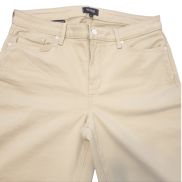 NYDJ Tummy Control 5-Pocket Lift Tuck Wide Leg High Rise Raw Hem Capri Jeans - Picture 5 of 11